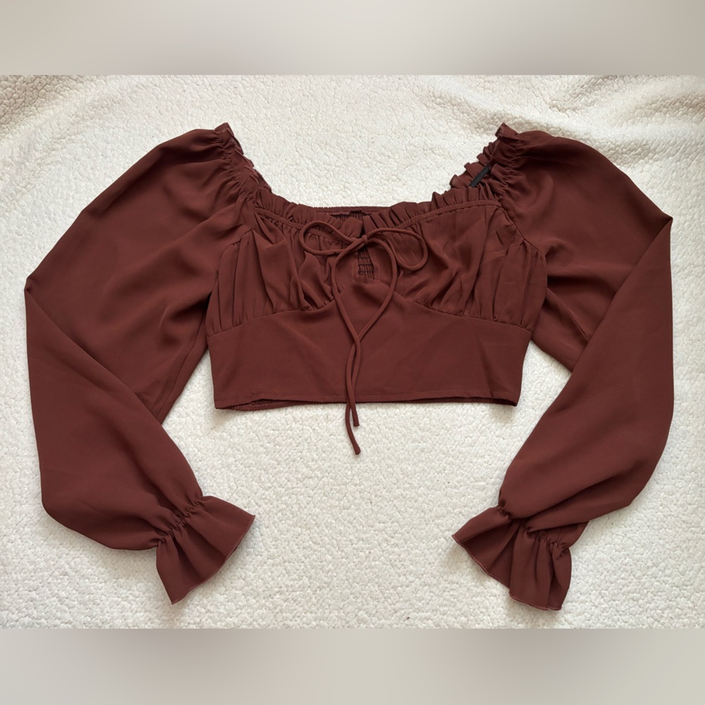 Elegant Brown Crop Top